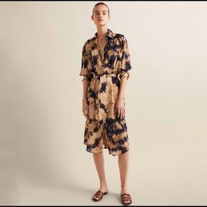 Massimo Dutti Tie Dye Midi Shirtdress